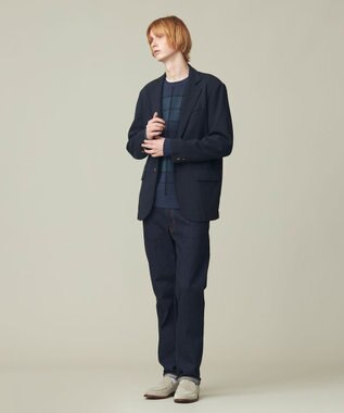 J.PRESS MEN ブークレジャガード ブラックウォッチクルー ニット ブルー系7