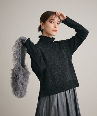 Green Parks ・Ｐｅｔｉｔ　Ｆｌｅｕｒ　ジャカードハイネックロンＴＥ Black