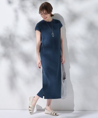 ANY 汗ジミ防止テレコワンピース ダークブルー