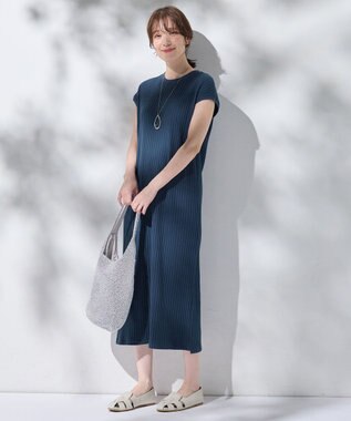 ANY 汗ジミ防止テレコワンピース ダークブルー