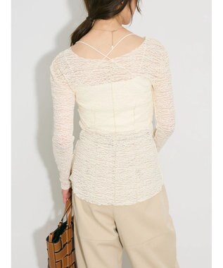 Green Parks カットワークデザインレーストップス Off White