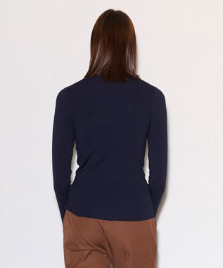 JOSEPH 【洗える】ストレッチシルクニット　ラウンドネック Navy