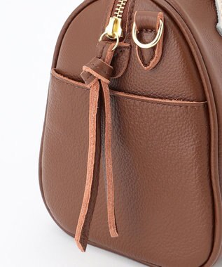 UNBILLION perche / 牛革オイル2wayテープショルダーS ブラウンアイボリー