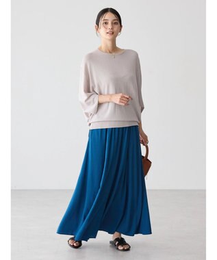 AMERICAN HOLIC 接触冷感トライアングルスリーブニットプルオーバー Gray Beige