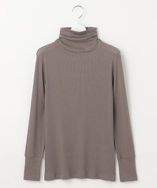 自由区 L 【洗える】ベアテレコボトルネック カットソー モカ