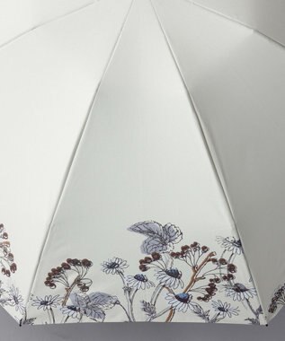 AURORA JILL STUART（ジル スチュアート） ボタニカルプリント晴雨兼用傘（折り畳み・ミニ傘） ライトグレー