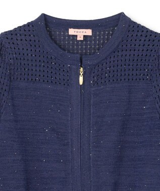 TOCCA 【洗える】SPIDERWEB KNIT ニットブルゾン ネイビー