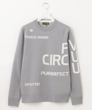 PW CIRCULUS 【MEN】【洗える/イージーケア】ロゴ カラーニット ライトグレー