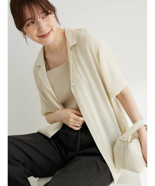 Green Parks ゆったり開襟シャツ Light Beige