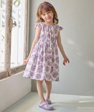 ANY KIDS 【WEB限定柄有】総柄 サマー ワンピース アジサイ
