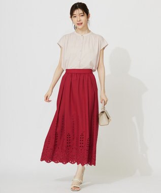 ANY SIS 【接触冷感・UVカット・洗える】ハイストレッチスムース2WAY ブラウス アイボリーベージュ