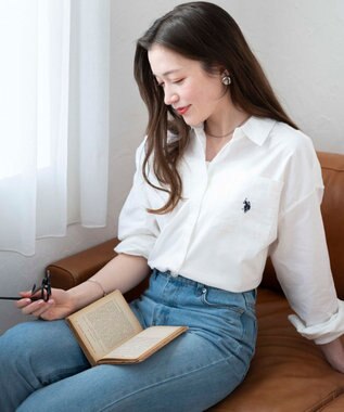 WEGO 【25年秋新色登場★】U.S. POLO ASSN.別注ロングスリーブシャツ ホワイト