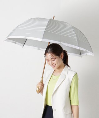 MOONBAT MACKINTOSH PHILOSOPHY(マッキントッシュ フィロソフィー) Cleric collar ボーダー 竹手元 雨傘 長傘