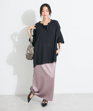 CRAFT STANDARD BOUTIQUE ジョーゼットスキッパーシャツ Black