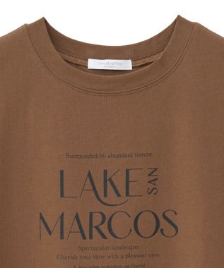 Green Parks フレンチスリーブ裾レースロゴチュニック Brown