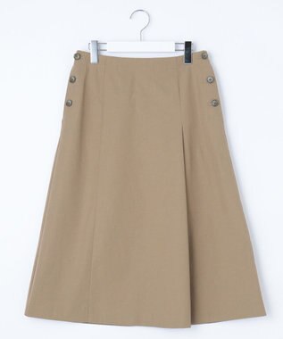 J.PRESS LADIES 【洗える】リネンツイル Aライン スカート カーキ系