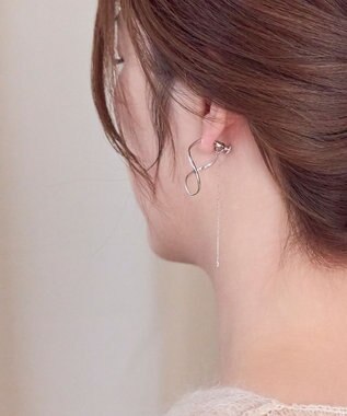 Phoebe 2wayグレースツイストラインイヤリング　シルバー シルバー