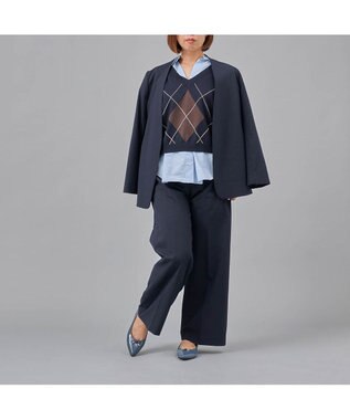 MODE ET JACOMO <carino>【レイン対応】中敷きデザインバレエシューズ ブルーエナメル