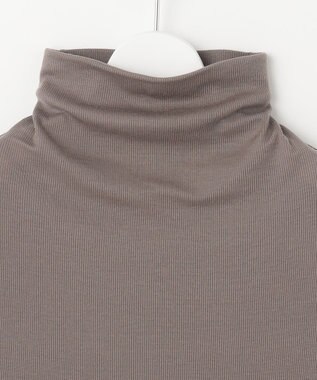 自由区 L 【洗える】ベアテレコボトルネック カットソー モカ