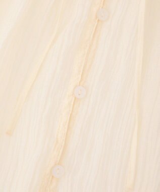 Green Parks Ｖネックフリルシアープリーツブラウス Off White