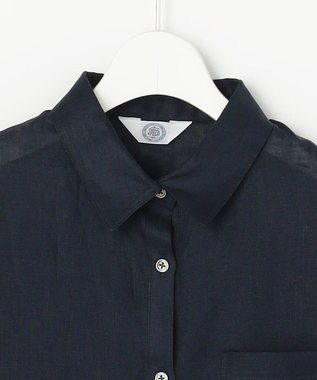 J.PRESS LADIES S 【WEB限定カラーあり・2way】リネン シャツ ブラウス ネイビー系
