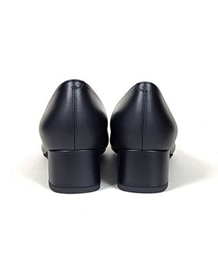 Dominic3 モチーフ付 レザーポインテッドパンプス ブラック