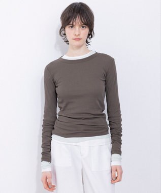 NAVE 【Nave・洗える】ガーゼフライス ロングスリーブ カーキ系
