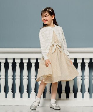 組曲 KIDS 【110-140㎝】アメリドット ワンピース ベージュ