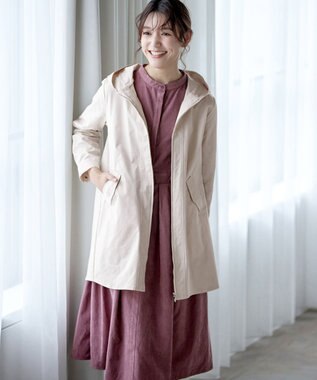 Tiaclasse L 【洗える】ミドル丈マウンテンコート アイボリー