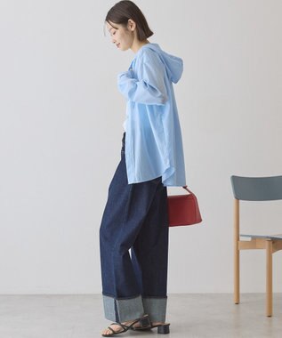 AMERICAN HOLIC ナイロンフーディーシャツ Sax