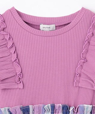 ANY KIDS チェック ドッキング ワンピース ローズ×マドラスチェック