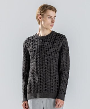 JOSEPH HOMME 【新柄】モロッカンクリスタル　クルーネックニット ダークグリーン系