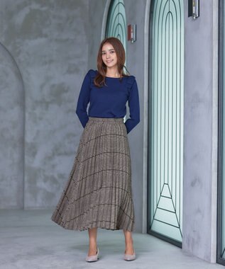 Tiaclasse 【安田美沙子さん着用】チェックプリーツスカート ベージュ