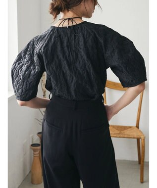 Green Parks AnriettMusee ショート丈ジャガードトップス Black