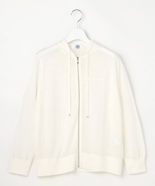 J.PRESS LADIES 【WEB限定カラーあり】SHEER LIGHT KNIT パーカー オフホワイト系