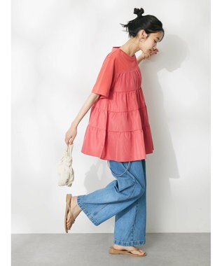 CRAFT STANDARD BOUTIQUE 異素材ティアードカットチュニック Orange