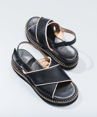 BONTRE 【LucaGrossi/ルカグロッシ】厚底クロスベルトサンダル/H300S-US ブラック