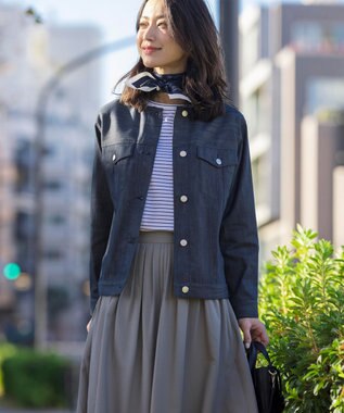 J.PRESS LADIES 【吸水速乾】ベーシックジャージー ボーダー カットソー ホワイト系1