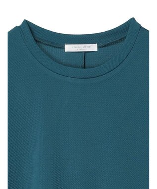 Green Parks ぽこぽこ７分袖カットプルオーバー Blue Green