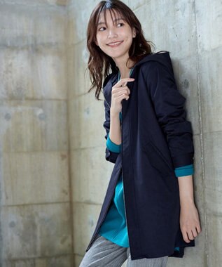 Tiaclasse L 【洗える】ミドル丈マウンテンコート ネイビー