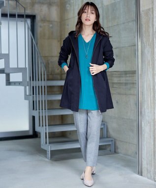 Tiaclasse 【洗える】ミドル丈マウンテンコート ネイビー