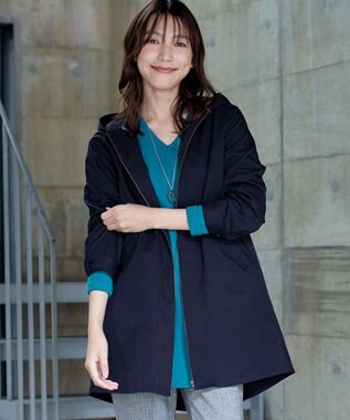 Tiaclasse 【洗える】ミドル丈マウンテンコート ネイビー