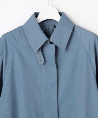 自由区 S コットンナイロンバルカラー コート ブルー