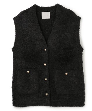 UNFILO 【STORY×UNFILO】シャギーニット ベスト ブラック