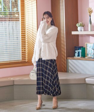 Tiaclasse 【安田美沙子さん着用】チェックプリーツスカート ネイビー