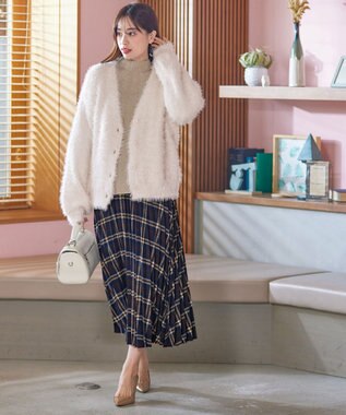 Tiaclasse 【安田美沙子さん着用】チェックプリーツスカート ネイビー