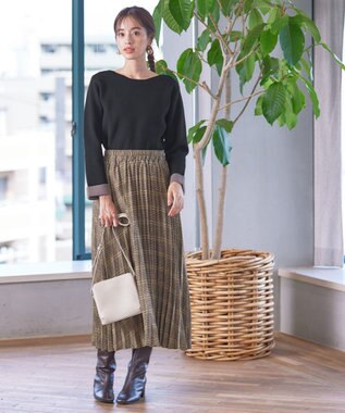 Tiaclasse 【安田美沙子さん着用】チェックプリーツスカート イエロー