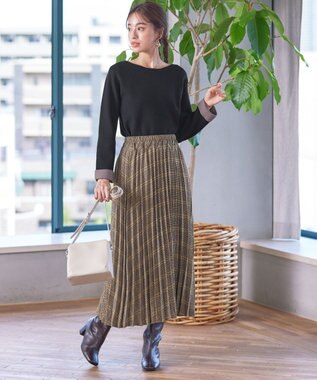 Tiaclasse 【安田美沙子さん着用】チェックプリーツスカート イエロー