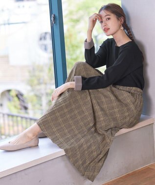 Tiaclasse 【安田美沙子さん着用】チェックプリーツスカート イエロー