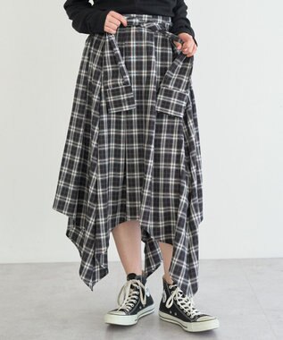 earth music&ecology イレヘムチェックシャツライクスカート